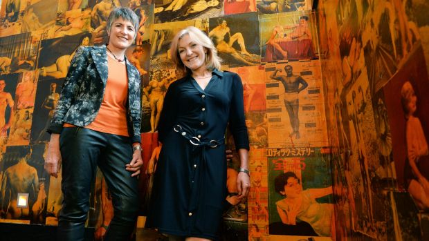 Would-be senator Dr Meredith Doig and the leader of the Australian Sex party Fiona Patten amid the interesting decor of ...